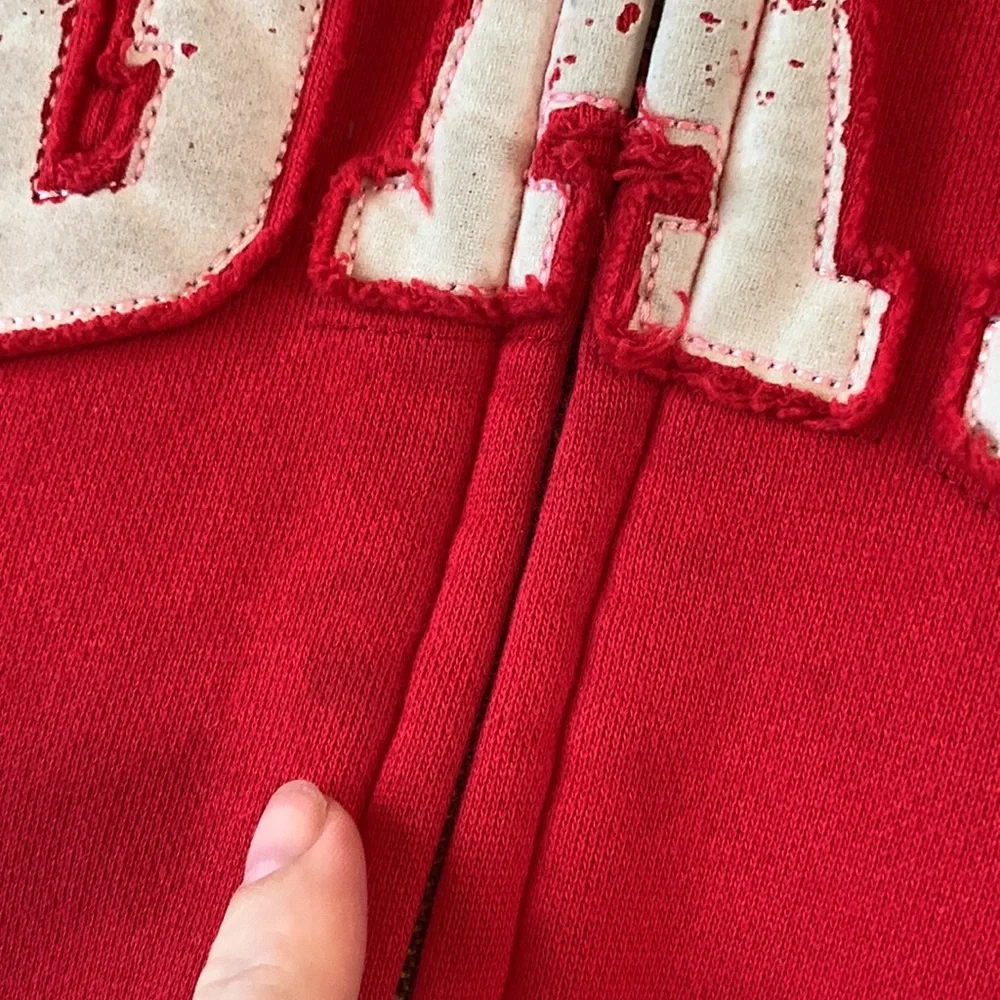 Gap Outdoor Divison SMALL red Sherpa fleece lined zip up hoodie sweatshirt heavy
